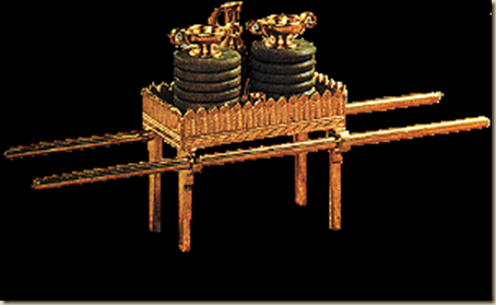Modelo antiguo de un planetario que representa los movimientos celestiales seg&uacute;n descripciones hist&oacute;ricas, colocado sobre una base de madera.