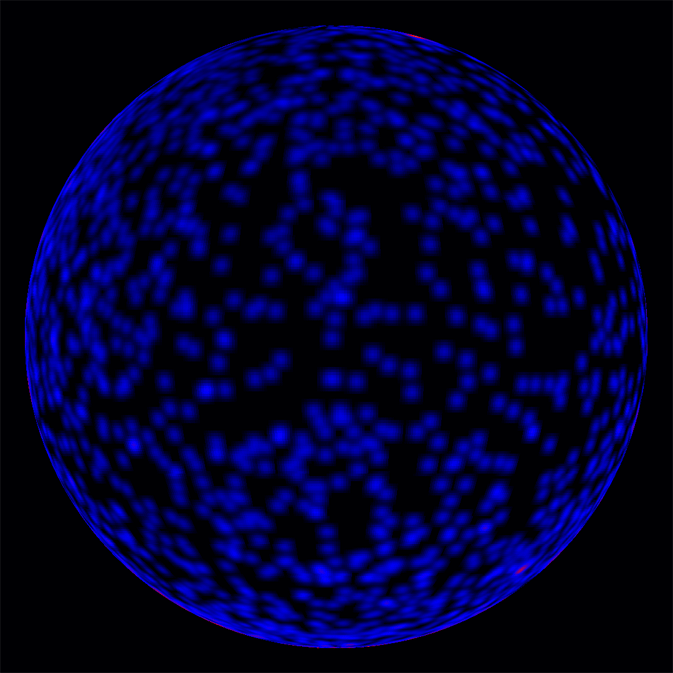 Ilustraci&oacute;n de una esfera planetaria en tonos de azul profundo, con patrones lum&iacute;nicos que simulan una constelaci&oacute;n o Mazzaroth sobre un fondo oscuro.