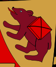 Ilustraci&oacute;n de un oso rojo con un pent&aacute;gono rojo en el fondo, representando una constelaci&oacute;n del Mazzaroth en un estilo art&iacute;stico simple.